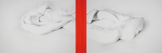 Carlos Domingo. Infinito rojo (RGB). Carbón y gouache sobre papel