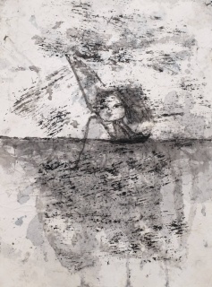 Romaria, bibujo con tinta-da-china, 39 x 29 cm, 2023.