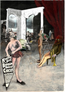 Miguel Peña "Teatro" 42 x29'5 cm. collage / papel