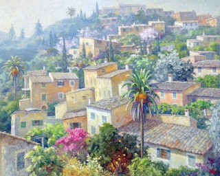 Guillermo Gil, "Por Deyá", óleo sobre tela, 130x162 cms.
