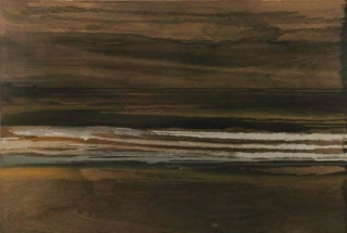 José Arias, Sin título, 1991. Acrílico y barniz sobre madera, 100x150 cm.