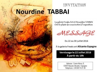 Invitación a la inauguración \"Mensaje\" de Nourdine Tabbai