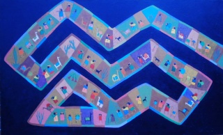 Camino del Inca II – Óleo en tela, 195×120 cm.