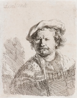 Autorretrato com Boina e Roupa Bordada (ca. 1642) Rembrandt van Rijn (1606-1669) Crédito: Iara Venanzi / Itaú Cultural