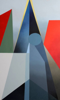Carmen Valbuena, Montañas de sal (al Maestro), oleo sobre tela, 140 x 80 cm, 2016