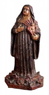 Mestre de Sorocaba, Santa Gertrudes, Século XVII, Terracota, 38,5x20x15 cm.