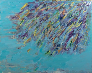 Dilúvio II  Óleo sobre tela, 200 x 250 cm, 2018. Cortesía de SIM