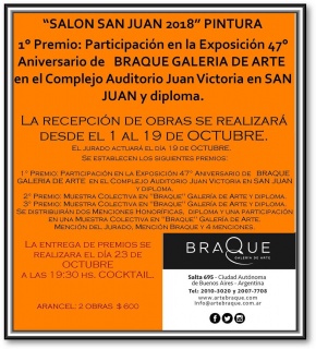 Salón San Juan 2018. Imagen cortesía Braque Galeria de Arte