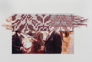 Dominique Schwarzhaupt. “Jean Luis”, Lápiz a color y bordado sobre papel, 2020 — Cortesía de la Galería Aninat