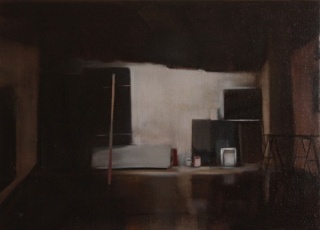 The beginning (El Gran Estudio), 2012 Óleo sobre lienzo/oil on canvas. 33 x 46 cm.