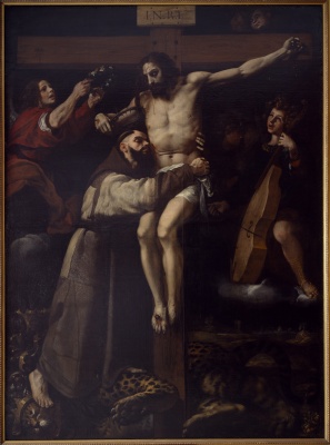 Abrazo de San Francisco de Asís al Crucificado