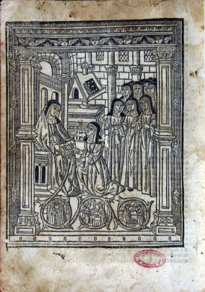 Isabel de Villena, Vita Christi de la Reuerent Abbadessa Dela Trinitat / nouament historiat, corregit y smenat per vn mestre en sacra theologia, p[er] art e industria d[e] Gorge Costilla, 1513 Fonch empremptat lo p[re]sent libre [en Valencia], Biblioteca 