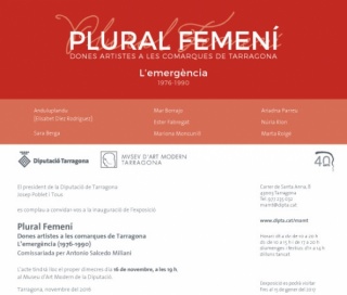 Plural Femení. Dones artistes a les comarques de Tarragona. L'emegència (1976-1990)