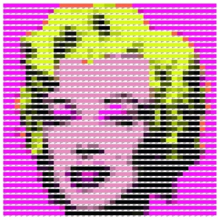 TXABER. Marilyn ( Pantone, more than pixel), 2013. Impresio?n digital sobre lienzo