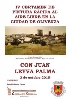 Cartel IV Certamen de Pintura Rápida \"Con Juan Leyva Palma\"