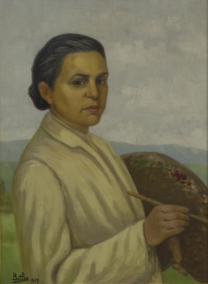 Guillermo Butler, "La Artista", óleo sobre hardboard, 1959. 70 x 51,5