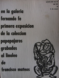 Cartel de exposición Papapájaros. Galería Fernando Fe, Madrid, 1961.
