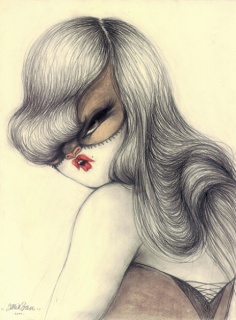 Miss Van, Wild at Heart, 2012, Pencil and paster on paper, 40 x 30 cm.