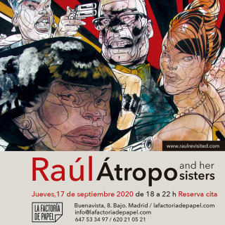Cartel de la exposición ÁTROPOS AND HER SISTERS. RAÚL