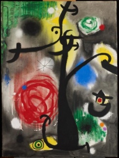 Joan Miró, Femme et oiseaux dans la nuit, 1968