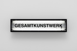 Alfredo Jaar, "Gesamtkunstwerk", 1988/2018, lightbox with vinyl mounted on plexiglass, Courtesy of the artist and Galerie Thomas Schulte, Berlin, 2023, Photo: Nobutada Omote