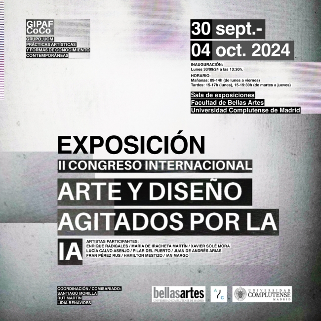 Cartel de la exposición "Arte y diseño agitados por la IA"