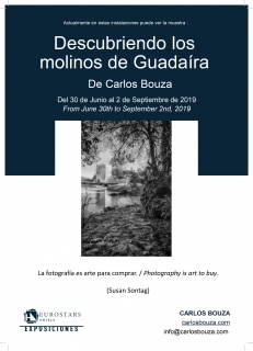 Cartel de la exposición "Descubriendo los molinos del Guadaíra" en Eurostars Central de Madrid