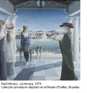 Paul Delvaux, La terraza, 1979