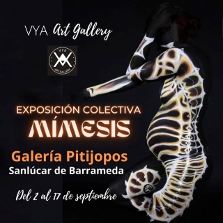 Cartel Exposición Mímesis - VYA Art Gallery - Galería Pitijopos - Sanlucar de Barrameda