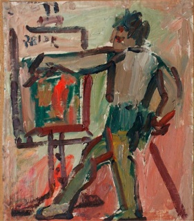 Manuel Prior, Prior seducido,  2001. Óleo sobre cartón. 53 x 44 cm.