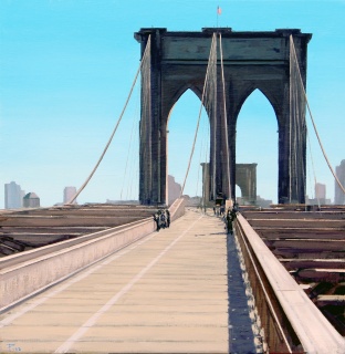 Brooklyn Bridge,2021. Óleo / tabla entelada, 50 x 50 cm.