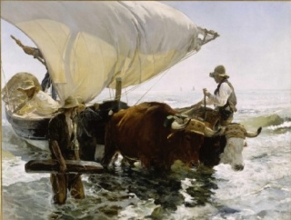 Joaquín Sorolla, Retour de la pêche: halage de la barque. 1894
