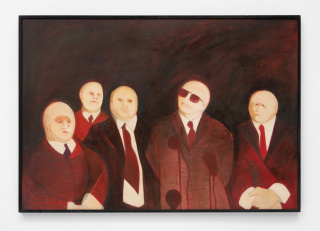 The Executives, 1976,  Katie van Scherpenberg, Tempera and oil  on canvas, 98 × 143.5 cm