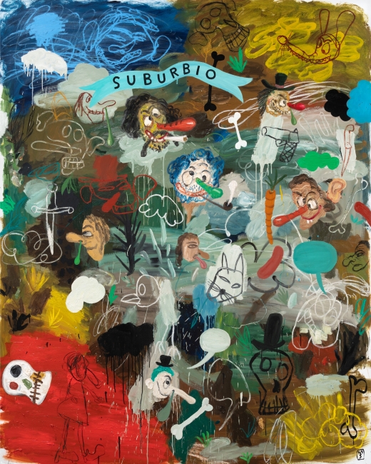 Mati?as Sanchez, Suburbio, 2023. O?leo sobre lino, 250x200 cm. — Imagen cortesía de VETA by Fer Francés