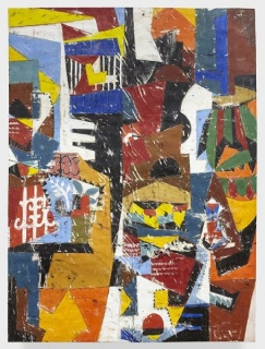 Angel Otero, Bayamón, 2016, oil paint and fabric collaged on canvas, 182.9 x 152.4 cm, LM22842