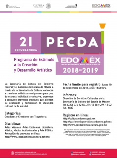 Programa de Estímulo a la Creación y Desarrollo Artístico del Fondo Especial para la Cultura y las Artes del Estado de México (PECDA)