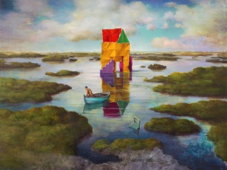 Mara Gómez y Mario Gómez, La porción del todo, óleo sobre tela, 100 x 135 cm., 2023