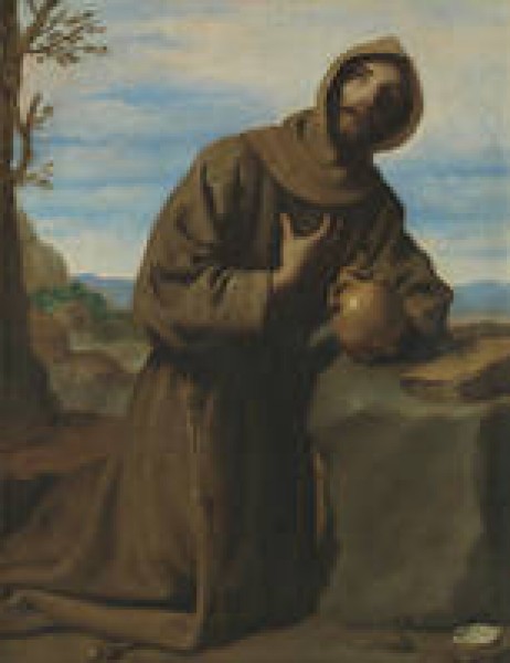 San Francisco en oración, Francisco de Zurbarán (1598-1664). Óleo sobre lienzo, 126 x 97 cm. Firmado en 1659