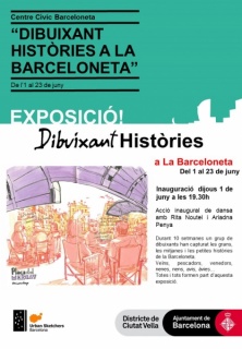 Dibuixant històries a la Barceloneta