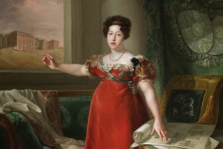 María Isabel de Braganza como fundadora del Museo del Prado.Bernardo López Piquer. 1829.Museo Nacional del Prado. Cortesía del museo