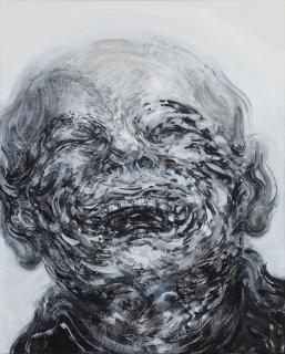 Maggi Hambling, Laughing, 2018, óleo sobre lienzo,152.5 x 122cm