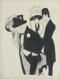 Juan Gris. Tinta y gouache sobre papel. 1907