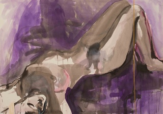 Woman in Violet, 2005. Tinta sobre papel, 75 x 105 cm. Cortesía de Juan Risso
