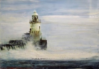 Juan Luque, Serie Las cenizas del viento, óleo sobre tela pegado a tabla, 114 x 160 cm.