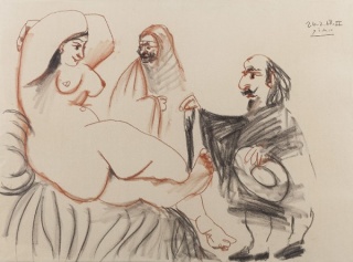 Desnudo femenino con figuras. Pablo Ruiz Picasso, 1968