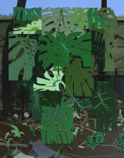 Monstera com folhas quadrangulares, 2021, acrylic on canvas, 146x114 cm