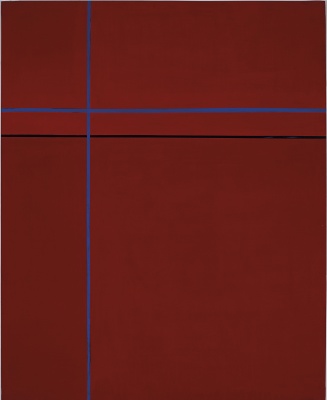 Inés Medina, Rojos distintos, 1980. Pigmento sobre lienzo. Colección Artium Museoa, Vitoria-Gasteiz. Adquirida en el marco de la Colección Compartida. Departamento de Cultura y Política Lingüística del Gobierno Vasco / Serie 2 'Espacialidad abstracta. Aspectos sensoriales de la materia. 1979-1980'