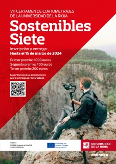 Cartel VIII Concurso de Cortometrajes de La Universidad de La Rioja 'Sostenibles Siete'