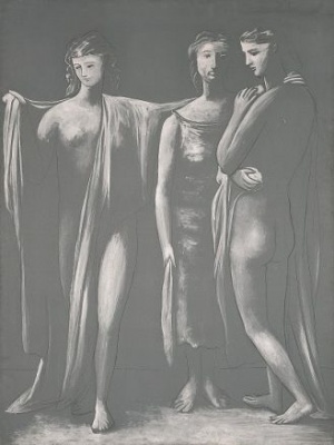 Pablo Picasso (1881-1973), Las tres Gracias. París, 1923. Óleo y carboncillo sobre lienzo, 200×150 cm. Fundación Almine y Bernard Ruiz-Picasso, Madrid © FABA Foto: Marc Domage © Sucesión Pablo Picasso, VEGAP, Madrid, 2024