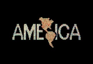 Alfredo Jaar, A Logo for America, 1987/2014. Digital color video, silent, 37.5 sec., edition 2/6. Solomon R. Guggenheim, New York, Gift on the occasion of the Guggenheim UBS MAP Purchase Fund 2014 © Alfredo Jaar